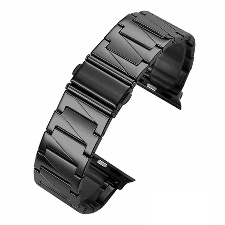 For Apple Watch 42 / 44 / 45 / 46 / 49mm xDfind Stepped Stainless Steel Watch Band(Black) - Watch Bands by xDfind | Online Shopping UK | buy2fix