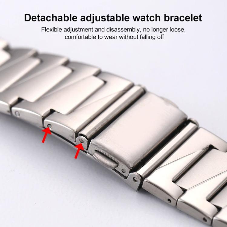 For Apple Watch 42 / 44 / 45 / 46 / 49mm xDfind Stepped Stainless Steel Watch Band(Black) - Watch Bands by xDfind | Online Shopping UK | buy2fix