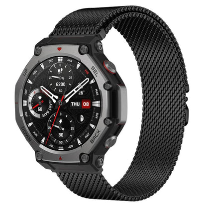 For Amazfit T-Rex 3 xDfind Milanese Parachute Buckle Stainless Steel Watch Band(Black) - Watch Bands by xDfind | Online Shopping UK | buy2fix