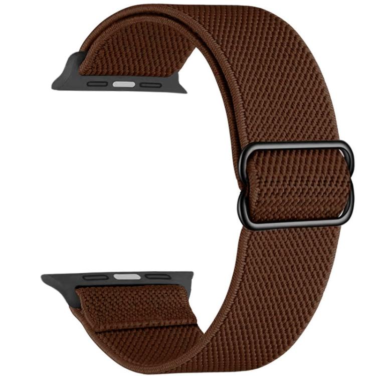 For Apple Watch 38 / 40 / 41 / S10 42mm xDfind Adjustable Slide Buckle Elastic Nylon Watch Band(Brown) - Watch Bands by xDfind | Online Shopping UK | buy2fix