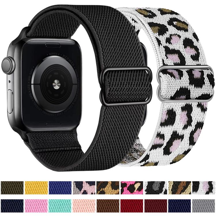 For Apple Watch 42 / 44 / 45 / 46 / 49mm xDfind Adjustable Slide Buckle Elastic Nylon Watch Band(Black) - Watch Bands by xDfind | Online Shopping UK | buy2fix