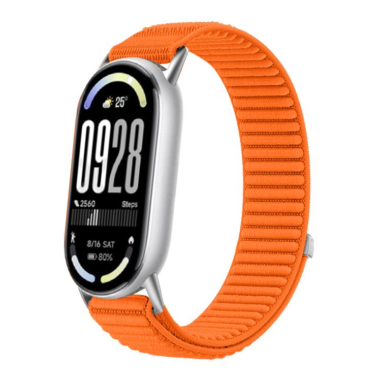 For Xiaomi Smart Band 10 / 9 / 8 xDfind Woven Nylon Hook And Loop Fastener Watch Band(Orange) - Watch Bands by xDfind | Online Shopping UK | buy2fix