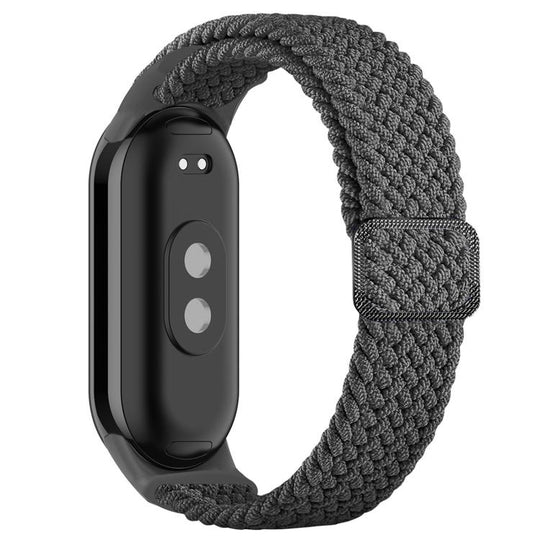 For Xiaomi Smart Band 11 / 10 / 9 / 8 xDfind Adjustable Elastic Nylon Braided Watch Band(Grey)
