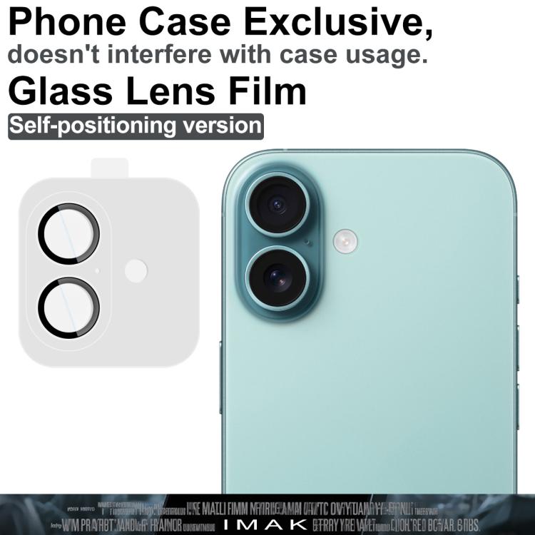 For iPhone 16 / 16 Plus imak Glass Rear Camera Lens Film Phone Case Exclusive, Self-positioning Version - iPhone 16 Plus Tempered Glass by imak | Online Shopping UK | buy2fix