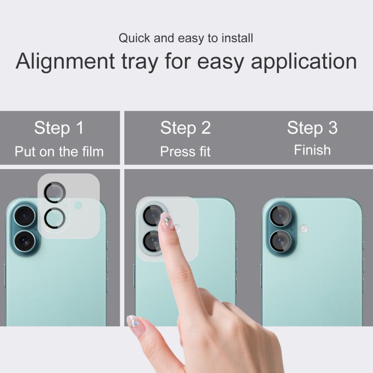 For iPhone 16 / 16 Plus imak Glass Rear Camera Lens Film Phone Case Exclusive, Self-positioning Version - iPhone 16 Plus Tempered Glass by imak | Online Shopping UK | buy2fix