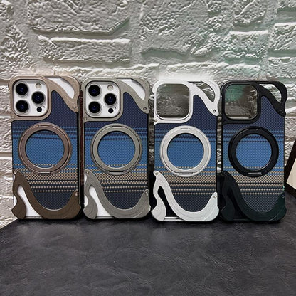 For iPhone 14 Pro Max Metal Frameless 360 Degree Rotation Holder MagSafe Phone Case(Black) - iPhone 14 Pro Max Cases by buy2fix | Online Shopping UK | buy2fix