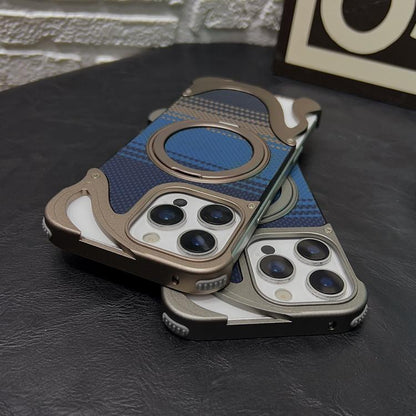 For iPhone 14 Pro Max Metal Frameless 360 Degree Rotation Holder MagSafe Phone Case(Silver) - iPhone 14 Pro Max Cases by buy2fix | Online Shopping UK | buy2fix