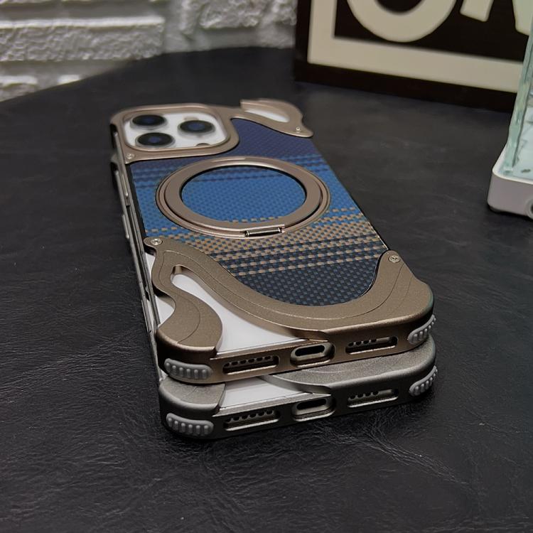 For iPhone 14 Pro Max Metal Frameless 360 Degree Rotation Holder MagSafe Phone Case(Black) - iPhone 14 Pro Max Cases by buy2fix | Online Shopping UK | buy2fix