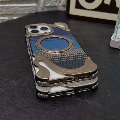 For iPhone 14 Pro Metal Frameless 360 Degree Rotation Holder MagSafe Phone Case(Black) - iPhone 14 Pro Cases by buy2fix | Online Shopping UK | buy2fix