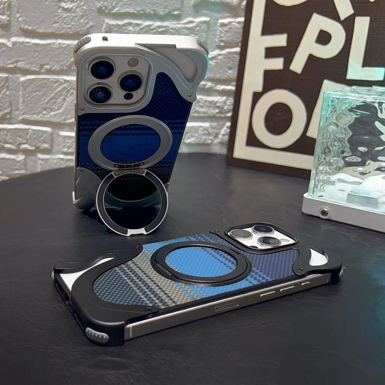 For iPhone 14 Pro Metal Frameless 360 Degree Rotation Holder MagSafe Phone Case(Black) - iPhone 14 Pro Cases by buy2fix | Online Shopping UK | buy2fix