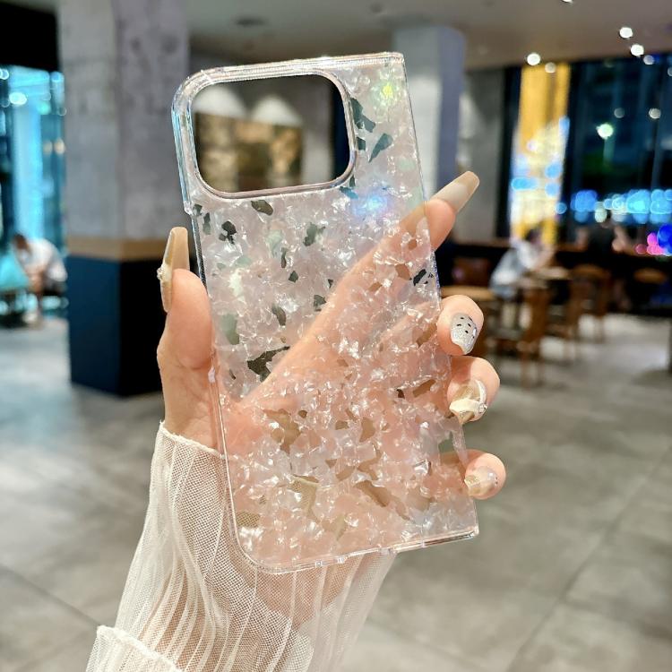 For Google Pixel 10 Pro Fold Pearlescent Shell Texture Phone Case(Pink Green) - Google Cases by buy2fix | Online Shopping UK | buy2fix