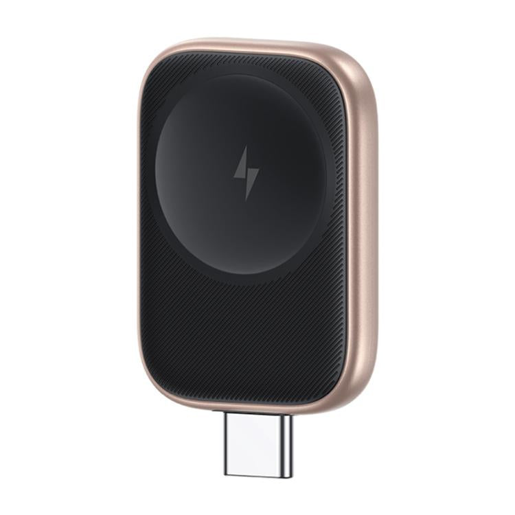 For Apple Watch Series USAMS CD247 USB-C / Type-C Plug Portable Watch Wireless Charger(Desert Gold) - Charger / Holder by USAMS | Online Shopping UK | buy2fix