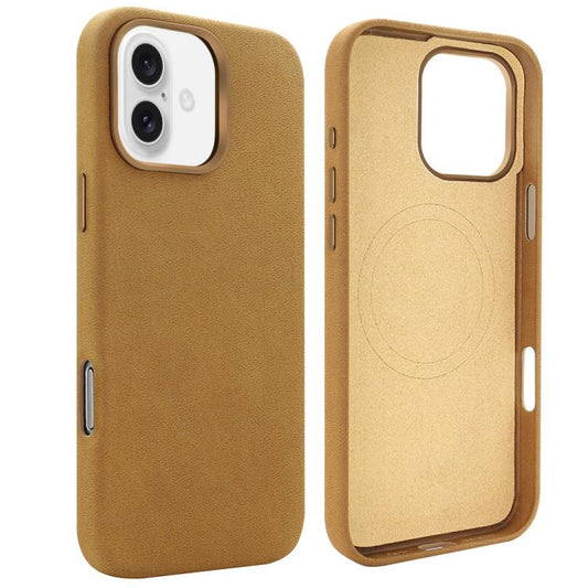 For iPhone 16 VIETAO Suede MagSafe PU Leather Phone Case(Light Brown) - iPhone 16 Cases by VIETAO | Online Shopping UK | buy2fix