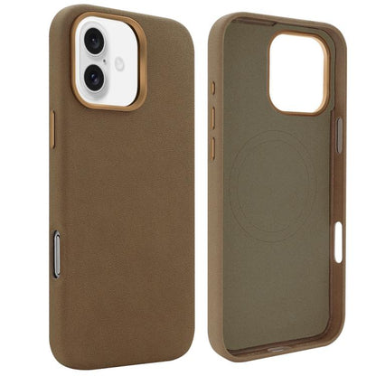 For iPhone 16 VIETAO Suede MagSafe PU Leather Phone Case(Dark Brown) - iPhone 16 Cases by VIETAO | Online Shopping UK | buy2fix