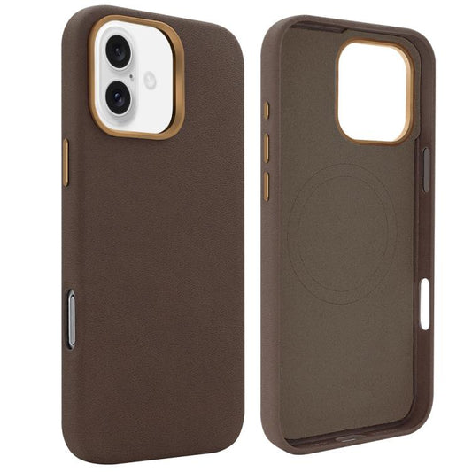 For iPhone 16 VIETAO Suede MagSafe PU Leather Phone Case(Coffee Brown) - iPhone 16 Cases by VIETAO | Online Shopping UK | buy2fix