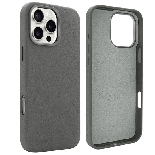 For iPhone 15 Pro VIETAO Suede MagSafe PU Leather Phone Case(Dark Grey)