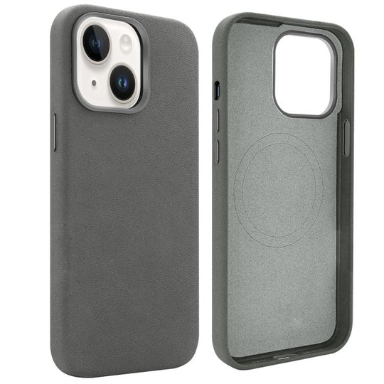 For iPhone 15 VIETAO Suede MagSafe PU Leather Phone Case(Dark Grey)