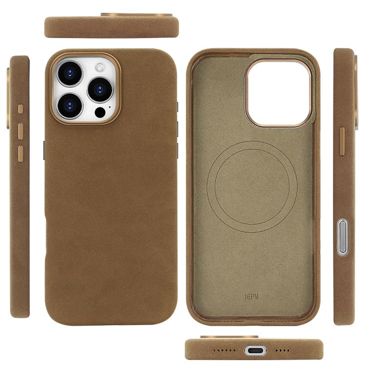 For iPhone 16 Pro Max VIETAO Suede MagSafe PU Leather Phone Case(Light Brown) - iPhone 16 Pro Max Cases by VIETAO | Online Shopping UK | buy2fix