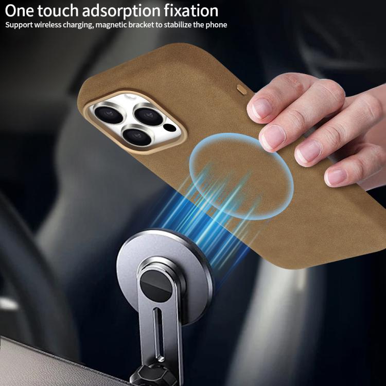 For iPhone 16 Pro VIETAO Suede MagSafe PU Leather Phone Case(Dark Grey) - iPhone 16 Pro Cases by VIETAO | Online Shopping UK | buy2fix