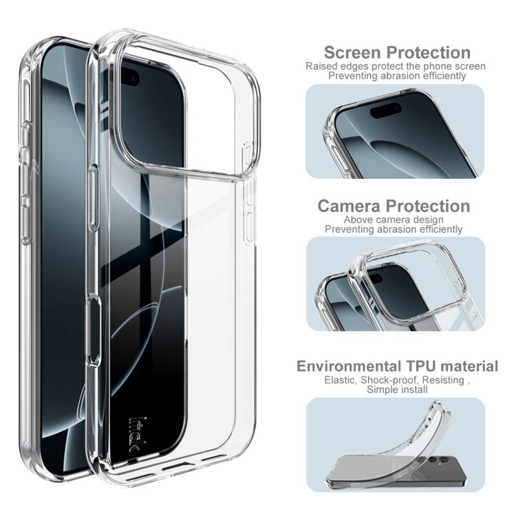 For iPhone 17 Pro imak UX-10 Series Transparent Shockproof TPU Phone Case(Transparent) - iPhone 17 Pro Cases by imak | Online Shopping UK | buy2fix