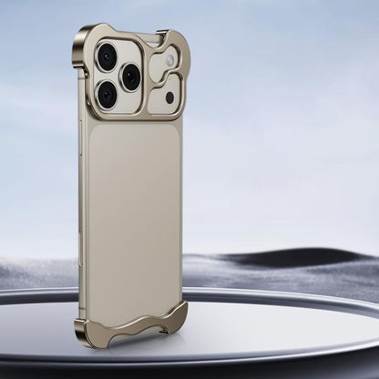 For iPhone 17 Pro Max Frameless Metal Corner Pad Phone Case with Lens Film(Titanium) - iPhone 17 Pro Max Cases by buy2fix | Online Shopping UK | buy2fix