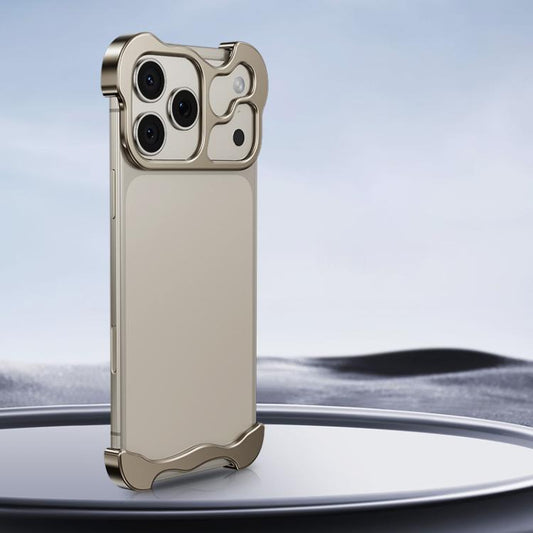 For iPhone 17 Pro Max Frameless Metal Corner Pad Phone Case with Lens Film(Titanium) - iPhone 17 Pro Max Cases by buy2fix | Online Shopping UK | buy2fix