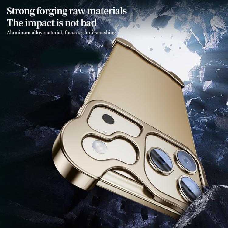 For iPhone 17 Pro Frameless Metal Corner Pad Phone Case with Lens Film(Silver) - iPhone 17 Pro Cases by buy2fix | Online Shopping UK | buy2fix