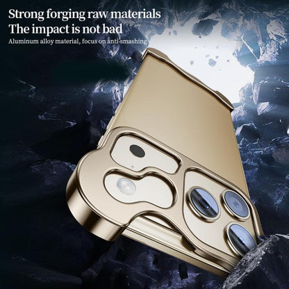 For iPhone 17 Pro Frameless Metal Corner Pad Phone Case with Lens Film(Silver) - iPhone 17 Pro Cases by buy2fix | Online Shopping UK | buy2fix