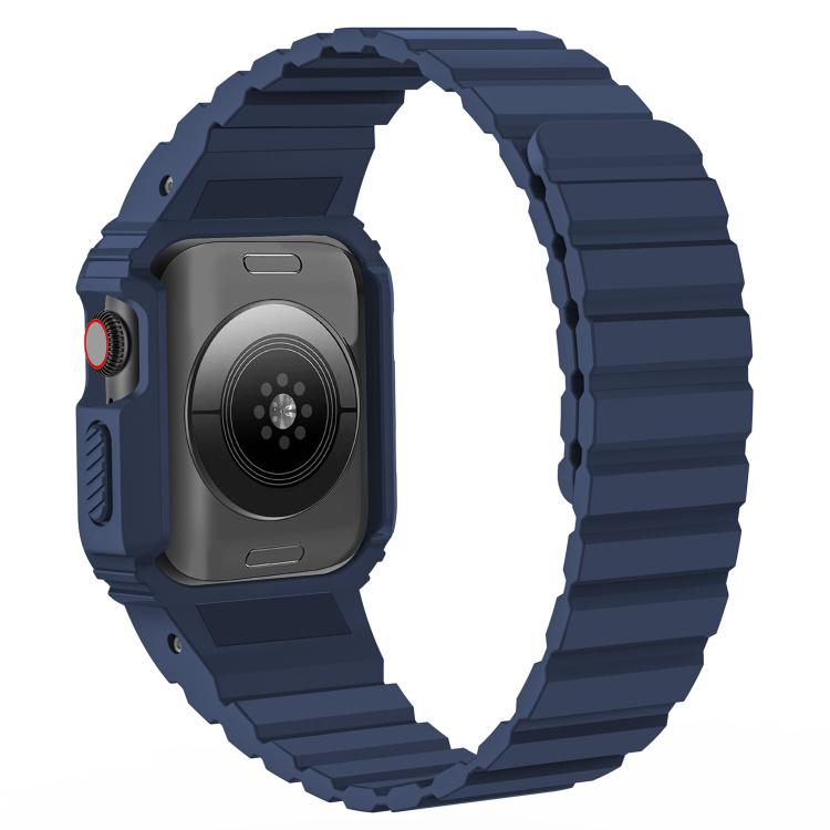 For Apple Watch Ultra 2 / Ultra 49mm xDfind Magnetic Silicone Watch Band with Integrated Watch Cover(Blue) - Watch Cases by xDfind | Online Shopping UK | buy2fix