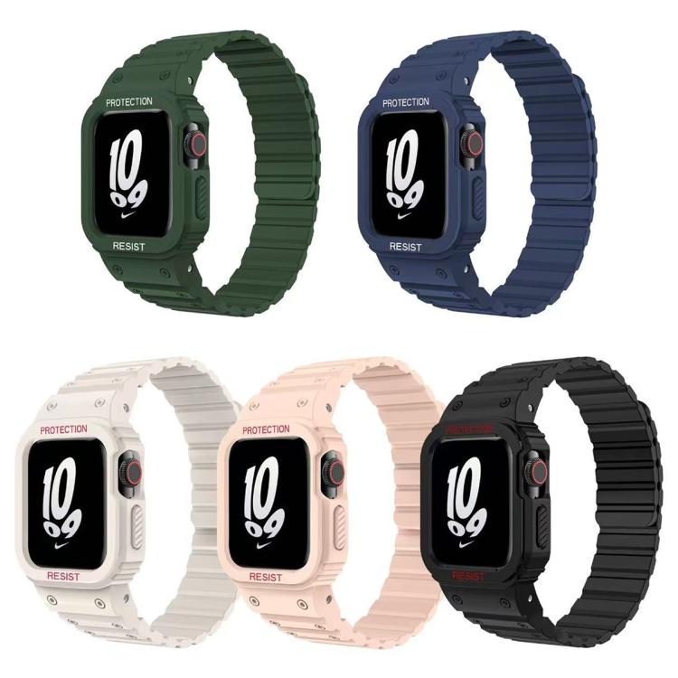 For Apple Watch Series 10 42mm xDfind Magnetic Silicone Watch Band with Integrated Watch Cover(Black) - Watch Cases by xDfind | Online Shopping UK | buy2fix
