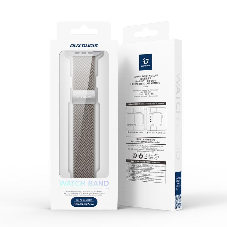 For Apple Watch 38 / 40 / 41 / S10 42mm DUX DUCIS Mixture Ultra Series Magnetic Buckle Nylon Braided Strap(Clay) - Watch Bands by DUX DUCIS | Online Shopping UK | buy2fix
