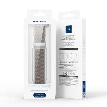 For Apple Watch 38 / 40 / 41 / S10 42mm DUX DUCIS Mixture Ultra Series Magnetic Buckle Nylon Braided Strap(Clay) - Watch Bands by DUX DUCIS | Online Shopping UK | buy2fix
