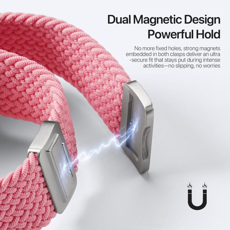 For Apple Watch 38 / 40 / 41 / S10 42mm DUX DUCIS Mixture Ultra Series Magnetic Buckle Nylon Braided Strap(Hot Pink) - Watch Bands by DUX DUCIS | Online Shopping UK | buy2fix