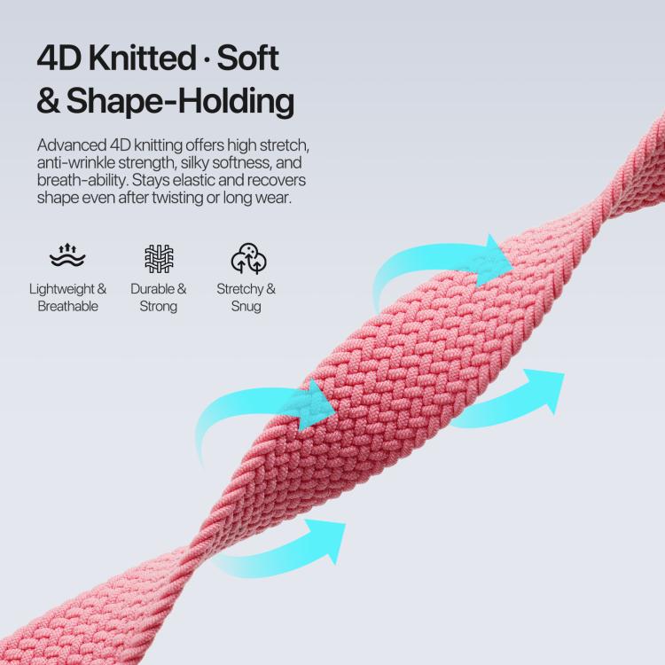 For Apple Watch 38 / 40 / 41 / S10 42mm DUX DUCIS Mixture Ultra Series Magnetic Buckle Nylon Braided Strap(Hot Pink) - Watch Bands by DUX DUCIS | Online Shopping UK | buy2fix