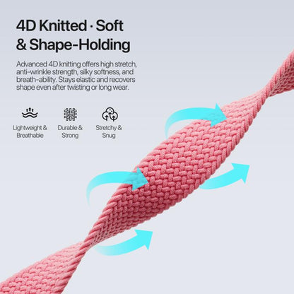 For Apple Watch 38 / 40 / 41 / S10 42mm DUX DUCIS Mixture Ultra Series Magnetic Buckle Nylon Braided Strap(Hot Pink) - Watch Bands by DUX DUCIS | Online Shopping UK | buy2fix