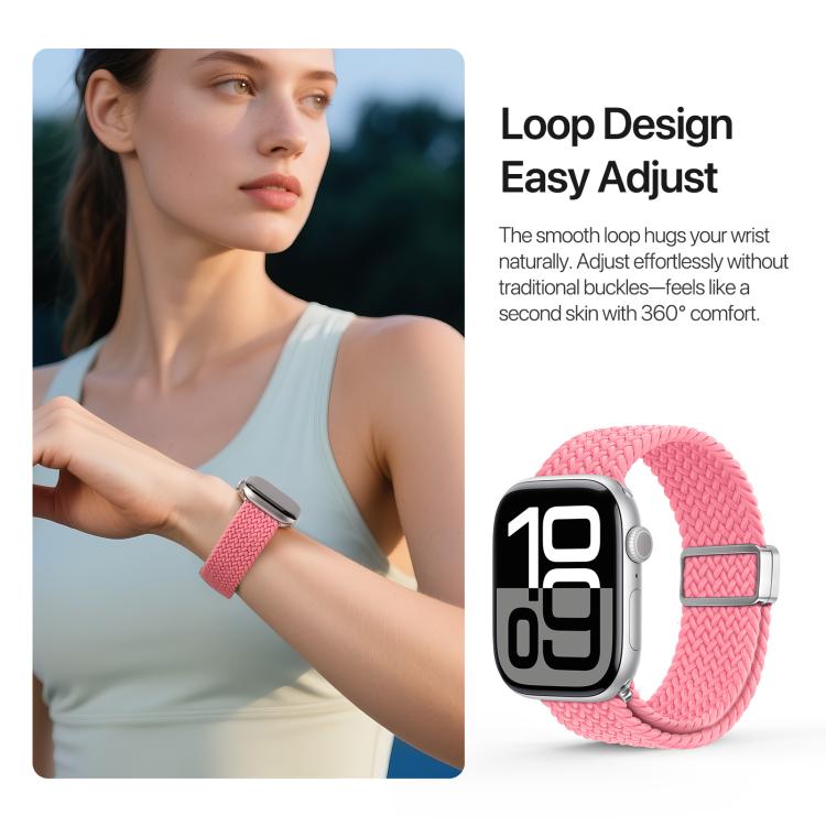 For Apple Watch 38 / 40 / 41 / S10 42mm DUX DUCIS Mixture Ultra Series Magnetic Buckle Nylon Braided Strap(Hot Pink) - Watch Bands by DUX DUCIS | Online Shopping UK | buy2fix