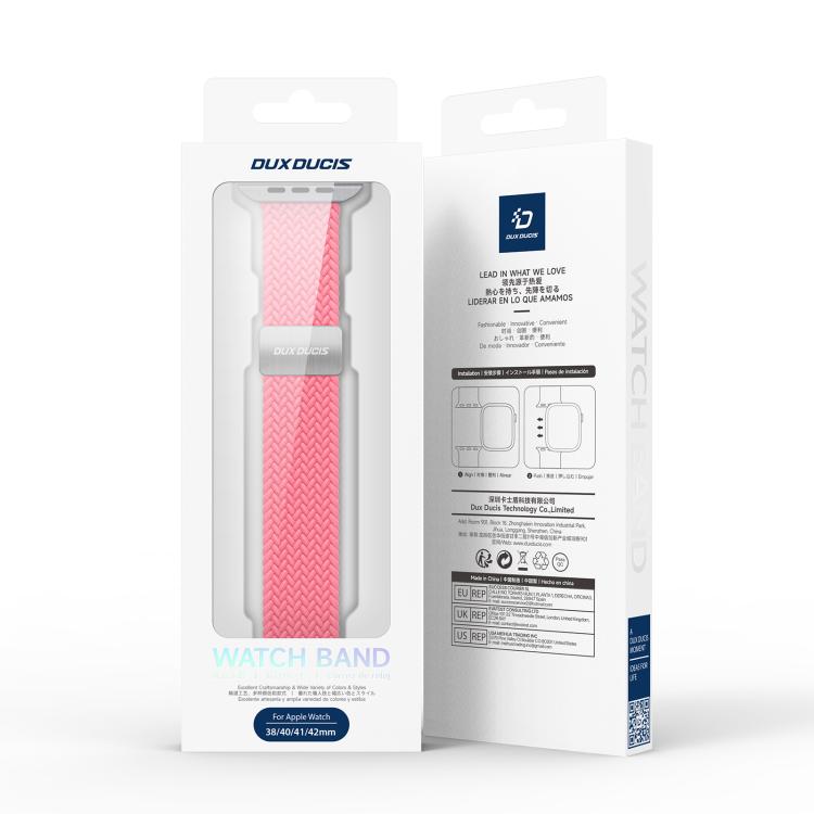 For Apple Watch 38 / 40 / 41 / S10 42mm DUX DUCIS Mixture Ultra Series Magnetic Buckle Nylon Braided Strap(Hot Pink) - Watch Bands by DUX DUCIS | Online Shopping UK | buy2fix