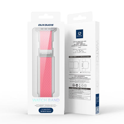 For Apple Watch 38 / 40 / 41 / S10 42mm DUX DUCIS Mixture Ultra Series Magnetic Buckle Nylon Braided Strap(Hot Pink) - Watch Bands by DUX DUCIS | Online Shopping UK | buy2fix
