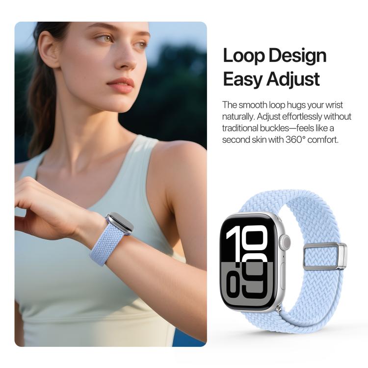 For Apple Watch 38 / 40 / 41 / S10 42mm DUX DUCIS Mixture Ultra Series Magnetic Buckle Nylon Braided Strap(Light Blue) - Watch Bands by DUX DUCIS | Online Shopping UK | buy2fix