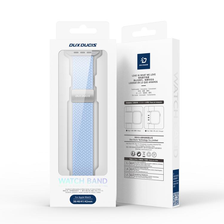 For Apple Watch 38 / 40 / 41 / S10 42mm DUX DUCIS Mixture Ultra Series Magnetic Buckle Nylon Braided Strap(Light Blue) - Watch Bands by DUX DUCIS | Online Shopping UK | buy2fix