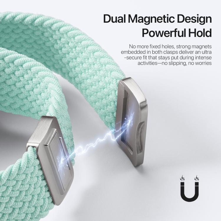 For Apple Watch 38 / 40 / 41 / S10 42mm DUX DUCIS Mixture Ultra Series Magnetic Buckle Nylon Braided Strap(Mint Green) - Watch Bands by DUX DUCIS | Online Shopping UK | buy2fix