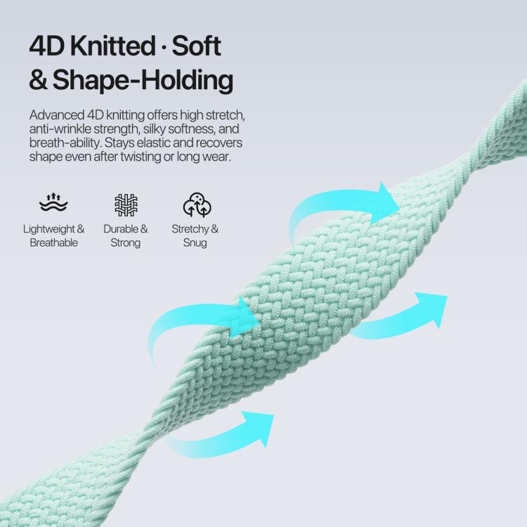 For Apple Watch 38 / 40 / 41 / S10 42mm DUX DUCIS Mixture Ultra Series Magnetic Buckle Nylon Braided Strap(Mint Green) - Watch Bands by DUX DUCIS | Online Shopping UK | buy2fix