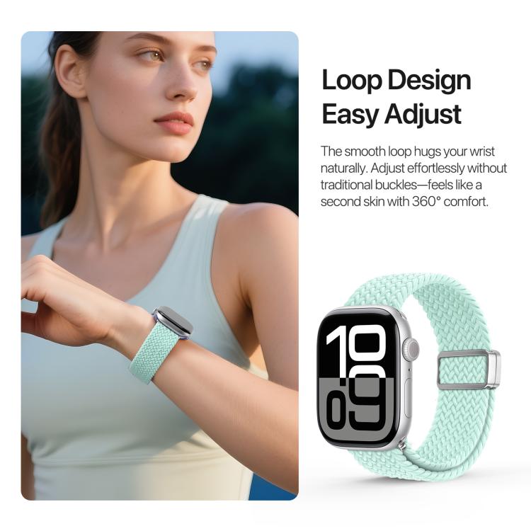 For Apple Watch 38 / 40 / 41 / S10 42mm DUX DUCIS Mixture Ultra Series Magnetic Buckle Nylon Braided Strap(Mint Green) - Watch Bands by DUX DUCIS | Online Shopping UK | buy2fix