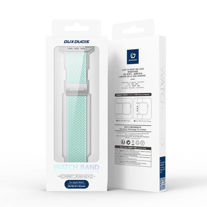 For Apple Watch 38 / 40 / 41 / S10 42mm DUX DUCIS Mixture Ultra Series Magnetic Buckle Nylon Braided Strap(Mint Green) - Watch Bands by DUX DUCIS | Online Shopping UK | buy2fix