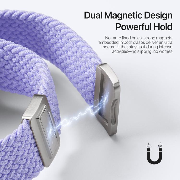 For Apple Watch 38 / 40 / 41 / S10 42mm DUX DUCIS Mixture Ultra Series Magnetic Buckle Nylon Braided Strap(Misty Purple) - Watch Bands by DUX DUCIS | Online Shopping UK | buy2fix