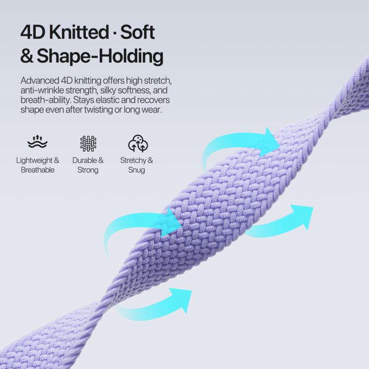 For Apple Watch 38 / 40 / 41 / S10 42mm DUX DUCIS Mixture Ultra Series Magnetic Buckle Nylon Braided Strap(Misty Purple) - Watch Bands by DUX DUCIS | Online Shopping UK | buy2fix