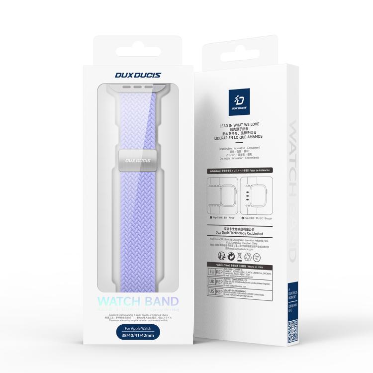 For Apple Watch 38 / 40 / 41 / S10 42mm DUX DUCIS Mixture Ultra Series Magnetic Buckle Nylon Braided Strap(Misty Purple) - Watch Bands by DUX DUCIS | Online Shopping UK | buy2fix