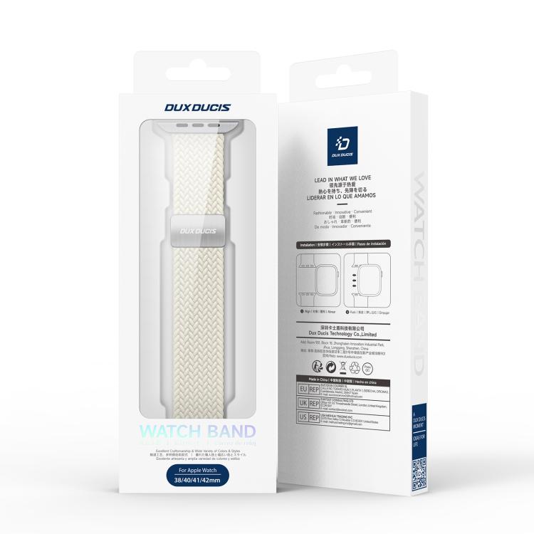 For Apple Watch 38 / 40 / 41 / S10 42mm DUX DUCIS Mixture Ultra Series Magnetic Buckle Nylon Braided Strap(Starlight) - Watch Bands by DUX DUCIS | Online Shopping UK | buy2fix