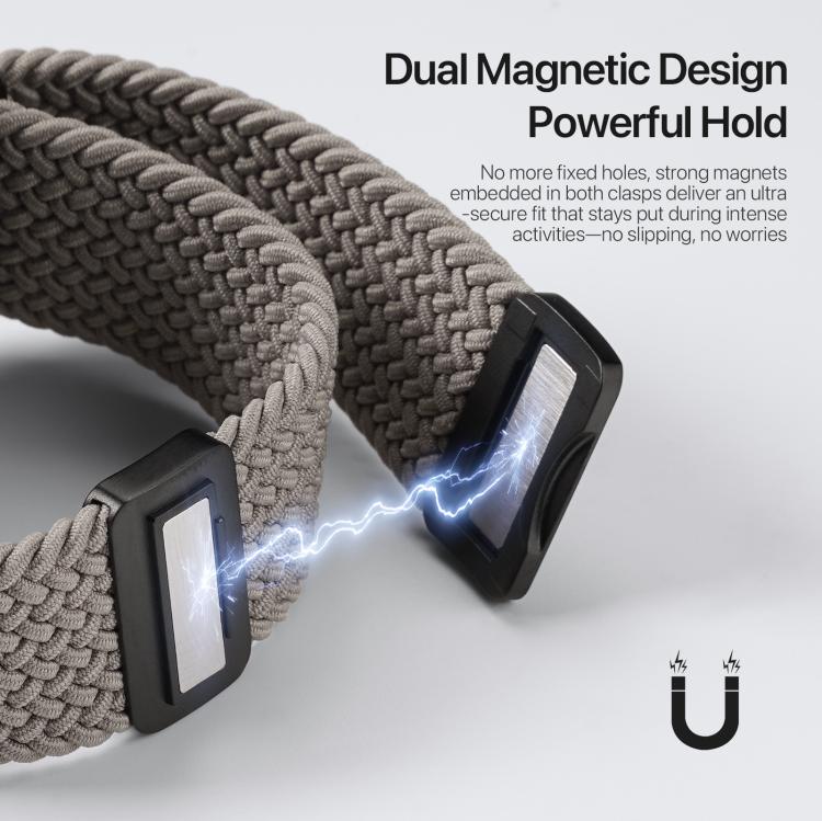 For Apple Watch 42 / 44 / 45 / 46 / 49mm DUX DUCIS Mixture Ultra Series Magnetic Buckle Nylon Braided Strap(Clay) - Watch Bands by DUX DUCIS | Online Shopping UK | buy2fix