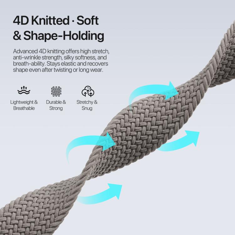 For Apple Watch 42 / 44 / 45 / 46 / 49mm DUX DUCIS Mixture Ultra Series Magnetic Buckle Nylon Braided Strap(Clay) - Watch Bands by DUX DUCIS | Online Shopping UK | buy2fix